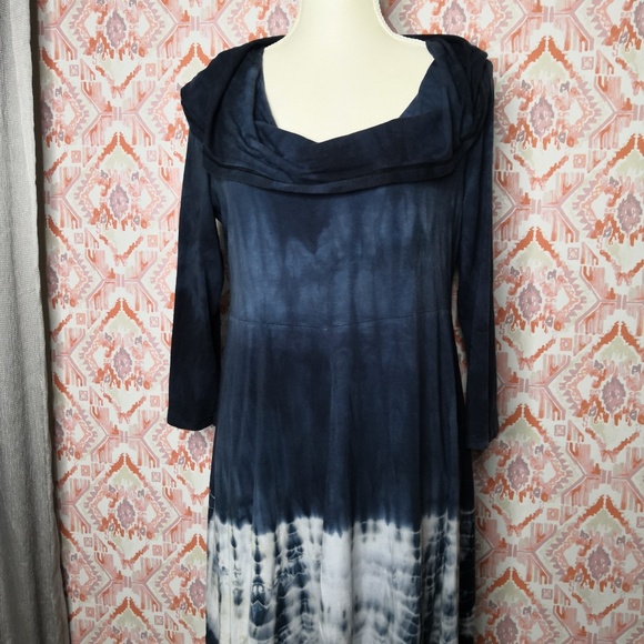 Soft Surroundings Small Tie-Dye Tunic Dress Blue - Picture 2 of 8